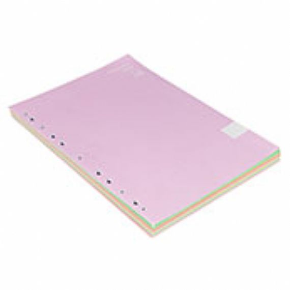 Papier de cahier de feuilles mobiles de ligne réglée de 200 feuilles avec des pages colorées