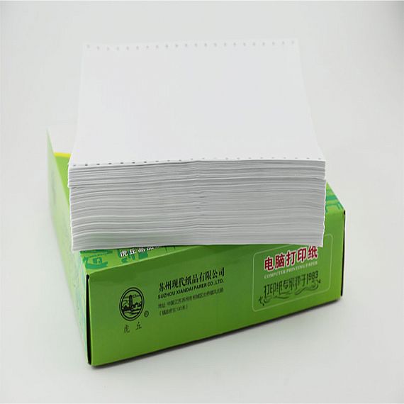 1ply 9.5 * 11 papel de listado de computadora de forma sin carbón