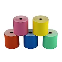 Rouleaux de papier thermique imprimés jaunes de 80 mm x 75 mm en gros - T807502