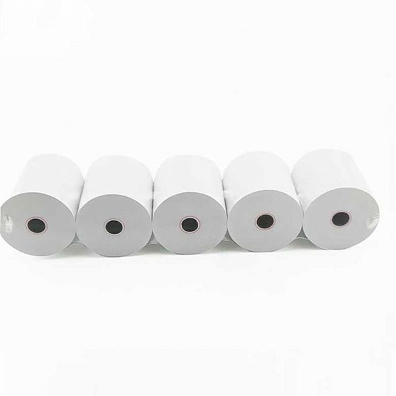 3 1/8" thermal paper rolls with black plastic core